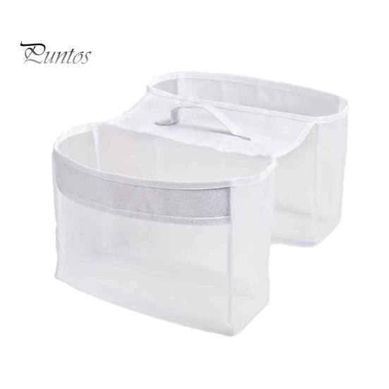 

Органайзер для игрушек для ванной с 2 отделениями, в форме седла, подставка для игрушек для ванной, сетчатый держатель для игрушек для душа и сумка для хранения игрушек и принадлежностей для ванной белый