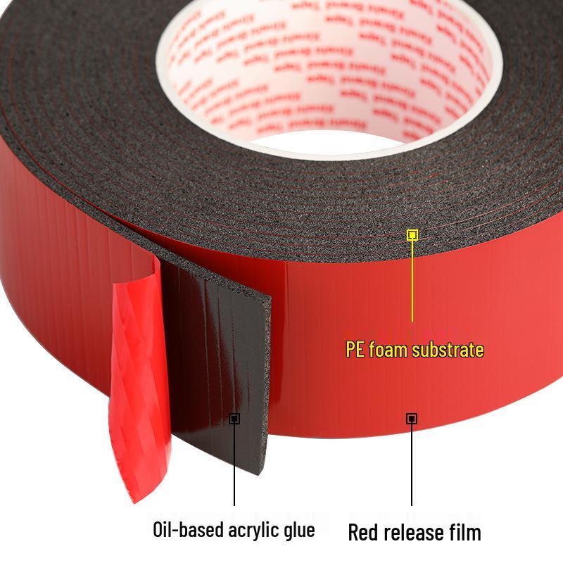 Strong Adhesive Black Foam Double-Sided Tape for Nameplates, Doors, Windows, Metal Bonding, Sealing, and Shock Absorption