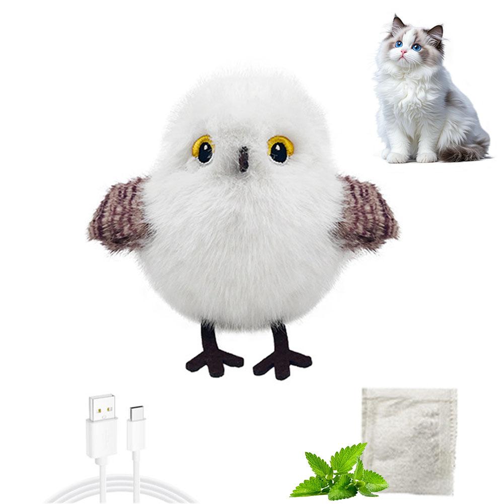 Bird Automatic Cat Toy Simulation Bird Chirping Flying Cat Interactive Toy Rechargeable Touch Activated Pet Toy Cat Supplies