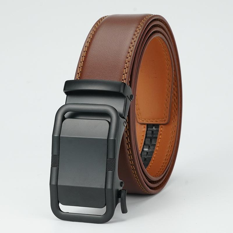 Men's Belt New Automatic Buckle Cowhide Belt Genuine Leather