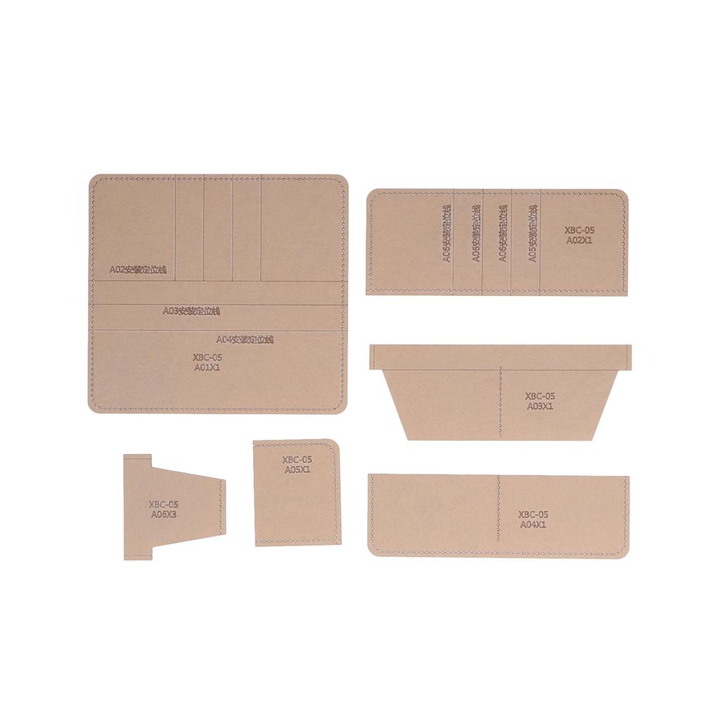 6Pcs Long Wallet Acrylic Template Accurate Cutting Distance Transparent Clear Layout DIY Acrylic