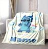 Custom Name Stitch's Sign Flannel Blanket Throw Blanket Soft Warm Sofa Bed Decor Unique Gift