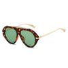 Vintage Patchwork Ins Popular Fashion Oversized Pilot Sunglasses Women Shades UV400 Retro Gradient Men Blue Green Sun Glasses
