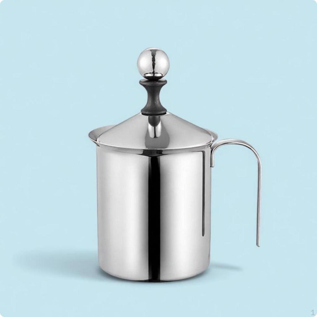 Stainless Steel Milk Whipping Pitcher Easy To Use Manual Frother for Baristas