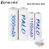 PALO Bateria recarregável ni-mh AA 1.2V 3000mAh + AAA 1.2V 1100mAh para microfone e câmera lanterna