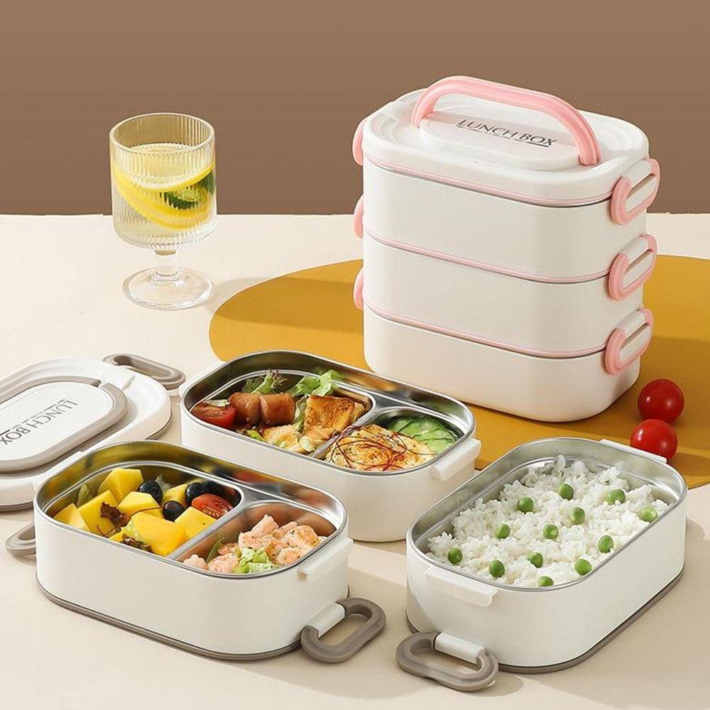 Large Capacity Stainless Steel Lunch Box Insulated Divided Food Storage Container  for Home