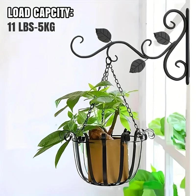 Heavy Duty 2 Pack Hanging Plant Bracket Wall Hook Wall Mount Plant Hangers for Indoor Outdoor Flower Baskets & Bird Feeders