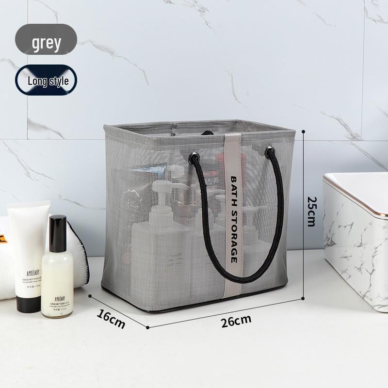 Unisex Mesh Shower Caddy Handbag: Toiletry and Makeup Storage Bag