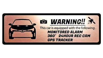 NEW GR COROLLA GR COROLLA COROLLA Sport Security Emblem 24 Hour Surveillance Dash Cam GPS Tracker Sticker (Pink Gold)