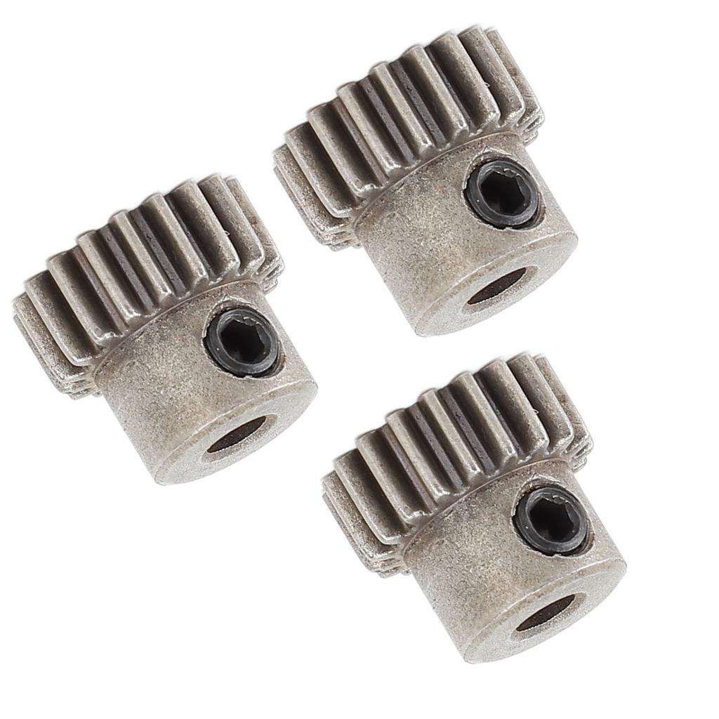 3PCS RC Car Motor Gear M0.6 3.175mm Bore Steel Powder Alloy Pinion Motor Gear Replacement 21T