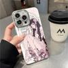 Animation Illustration Young Girl Phone Case For iPhone 16 15 14 13 12 11 Pro Max PLUS INS Feather Texture Hard Anti Fall Cover