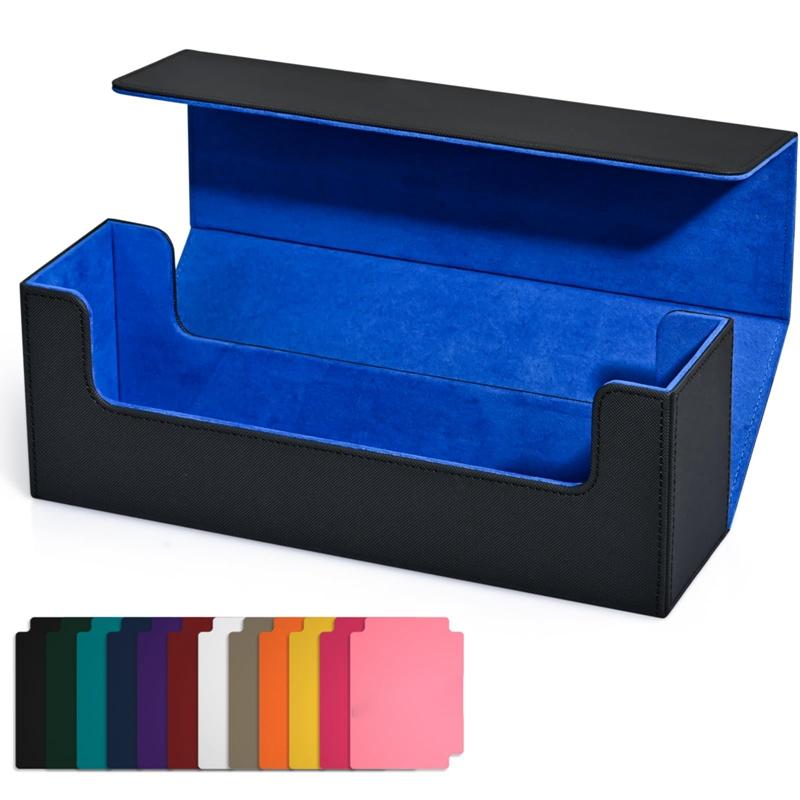 Card Storage Box For Trading Cards PU Card Deck Case Card Deck Storage Box Magnetic Closure Card Holder For Magnetic Game Cards
