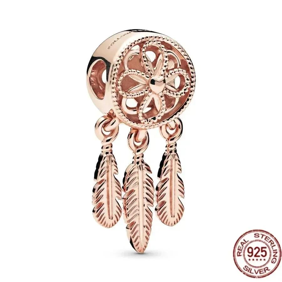 Fine Jewelry Rose Gold Family Tree Animal Mother Flower Original Copper Beads Charms For Necklace Diy Bracelet Women Gift