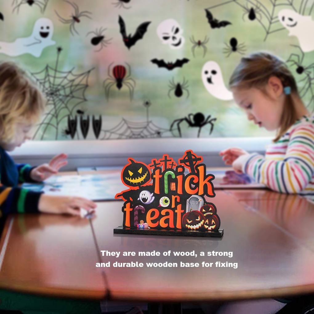 Tischschmuck Halloween Party Aktivität Desktop Dekoration DIY Basteln Holzornament für Heimdekor