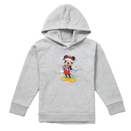 Disney Childrens/Kids Mickey Mouse Christmas Lights Heather Hoodie