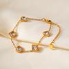 316L Stainless Steel Bracelet With Square And Heart Shape Zircon For Women No Tarnish Gold Silver Color Charm Women's Braccelets