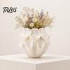 Small Dried Flower Vase 3D Printed Calla Lily Relief Vase, Mini Decorative for Flowers, Minimalist Matte Desk Ornament White Decor Bookshelf