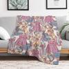 Victorian Velociraptor Fashion Plates Throw Blanket Cozy Throw Blanket Birthday Gift for Him Her