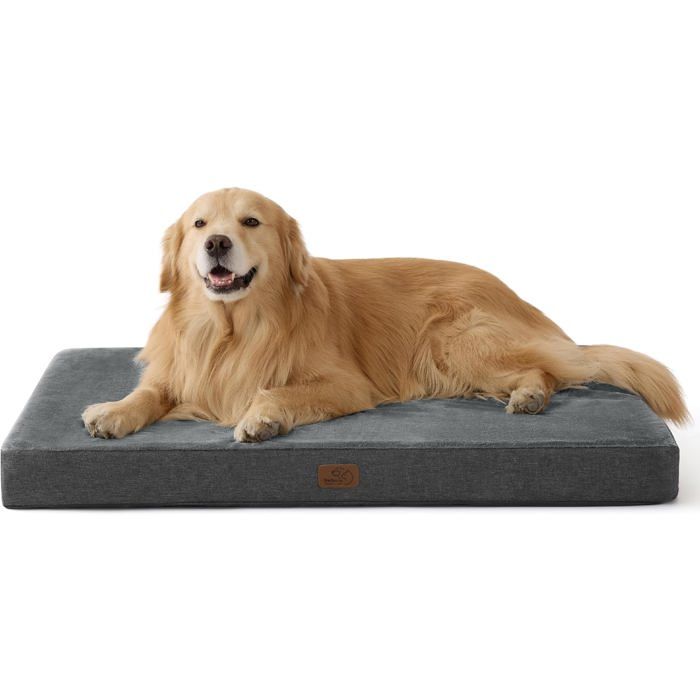 Bedsure Matelas Chien Memoire de Forme - Coussin Grande Taille Orthopedique, Tapis Lavable et Antiderapant, Lit pour Chien Interieur