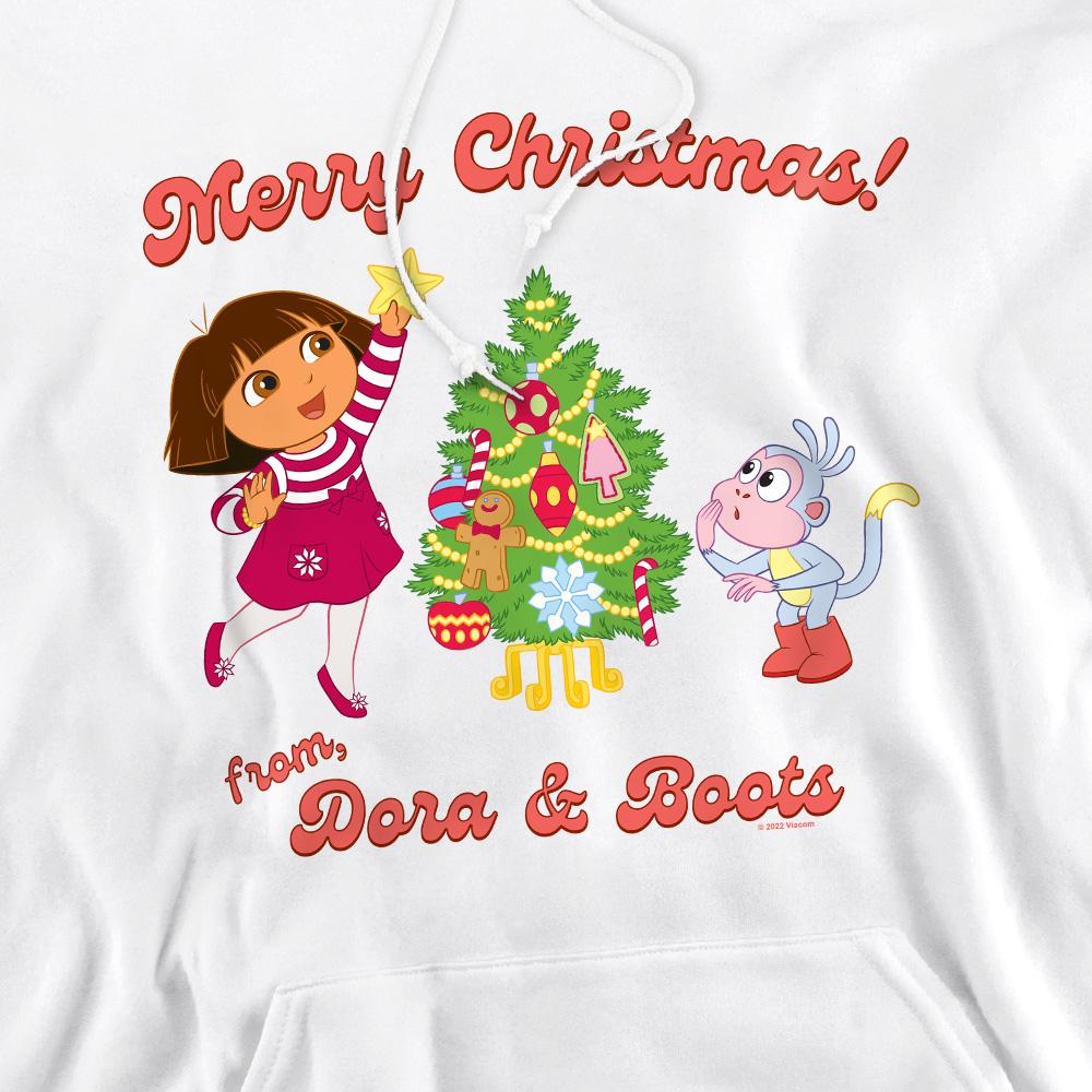 Dora the Explorer Men's Happy Holidays Dora & Boots Hoodie