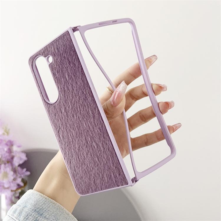Applicable to Samsung ZFold5 mobile phone case plush folding non-slip soft all-inclusive case zfold3/4 anti-drop protective case