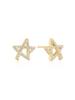 Gold Pentagonal Star 925 Silver Stud Earrings E074-03G.