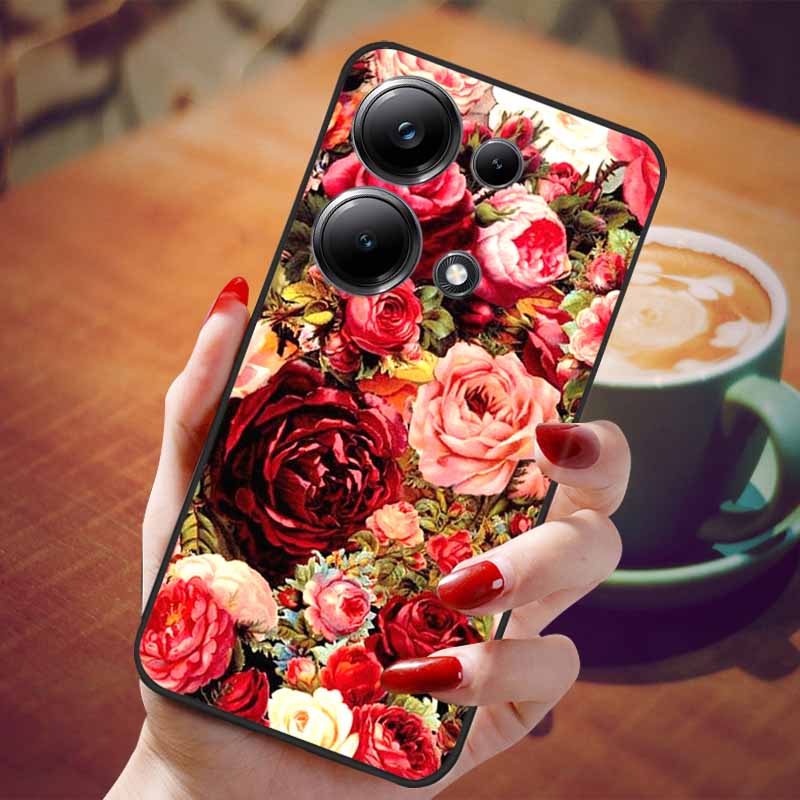 For Poco M6 Pro 4G Case Fashion Marble Silicon Black Cover for Xiaomi Poco M6Pro 4G Phone Case M 6 Pro Soft Shells PocoM6Pro 4G