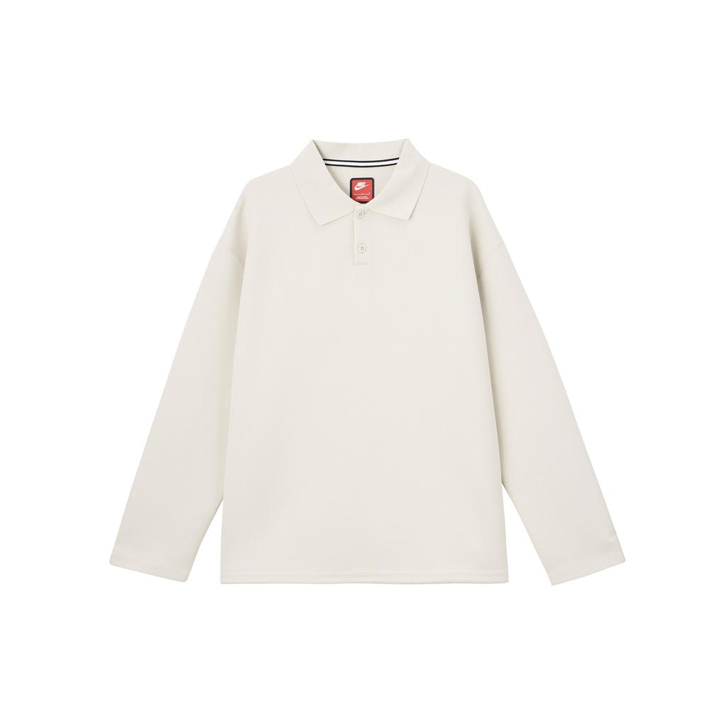 Nike Tech Fleece Reimagined Solid Color Breathable Long Sleeve Polo Shirt Men tops Light-Red-Brown FZ7571-104