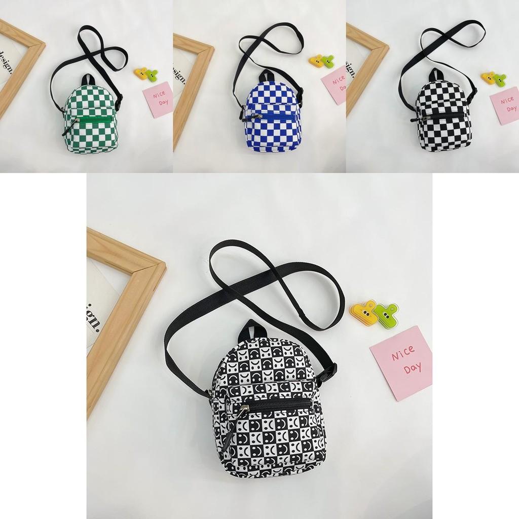 Adorable Children's Sling Bag In Fashionable Plaid Design Perfect For Toddlers