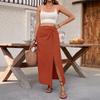 A Comfortable and Versatile Summer Women's Skirt with Pleated High Slit