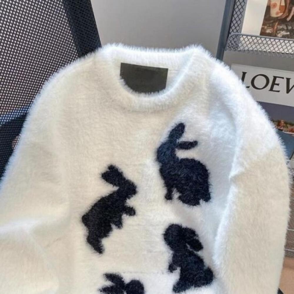 Navava Women Lovely Mink Rabbit Knit Sweater Nk2519