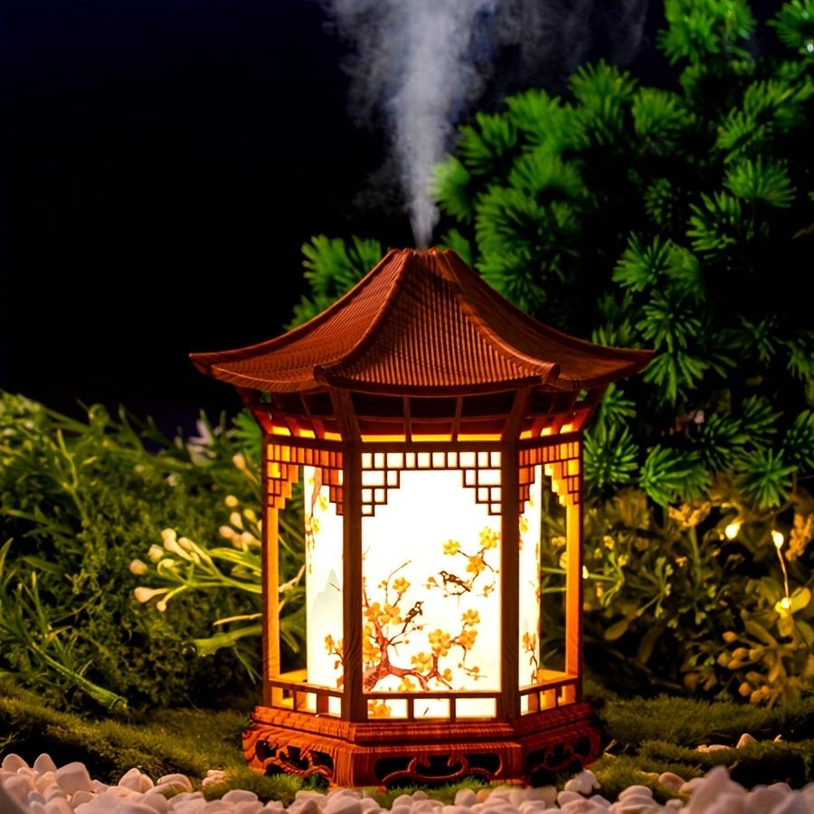 Chinese-Style Mini Humidifier & Night Light - USB- Portable Cool/Dry Mist Air Humidifier with Traditional Pagoda/Tortoise Design, ABS Quiet Operation
