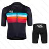 Men's Cycling Jersey Set Summer Short Sleeve and Bib Shorts Pro Race Bicycle Clothing MTB Ropa Maillot AERO VELO Camping Sport
