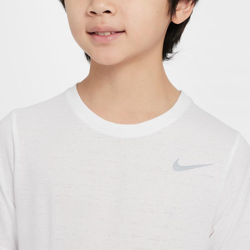 Nike DRI FIT MILER T Shirt White Kids' DD3055-100