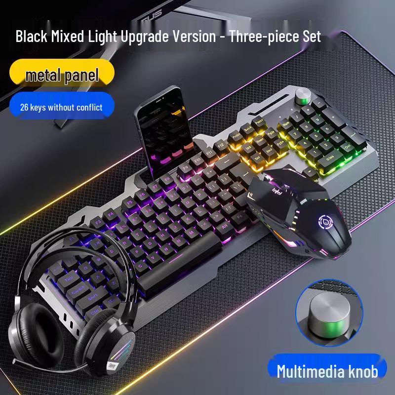 Maverick Mechanical Gaming Keyboard, Mouse, and Headset Set - Wired Esports Peripherals.