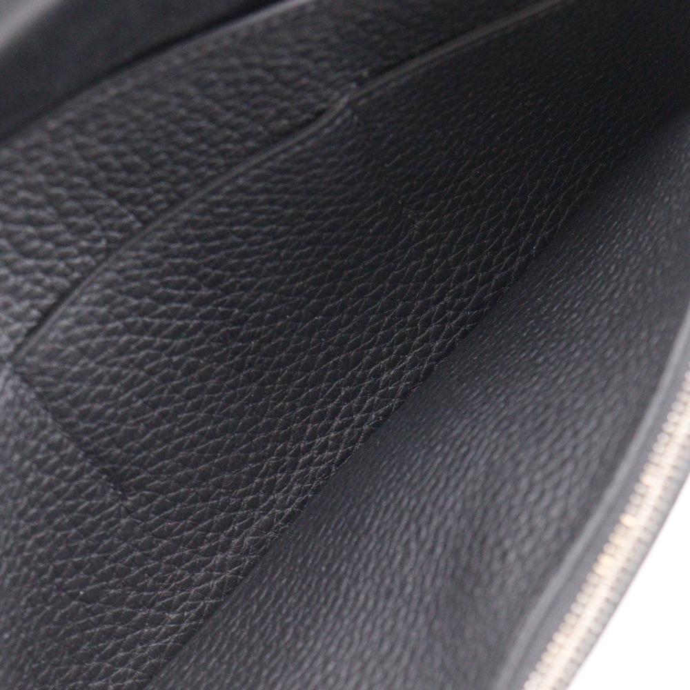 HERMES Dogon Duo Purse black Togo unisex Used