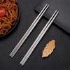 Stainless Steel Chopsticks Reusable Household Round Metal Chop Sticks Japanese Sushi Food Stick Kitchen Tableware Cutlery
