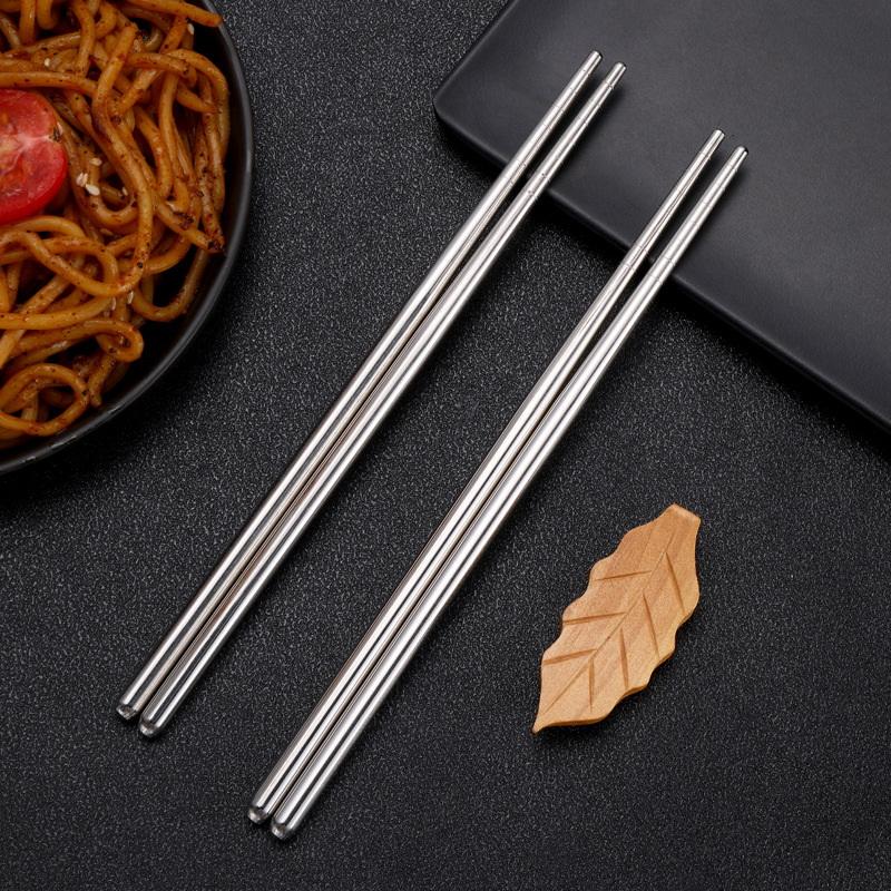 Stainless Steel Chopsticks Reusable Household Round Metal Chop Sticks Japanese Sushi Food Stick Kitchen Tableware Cutlery