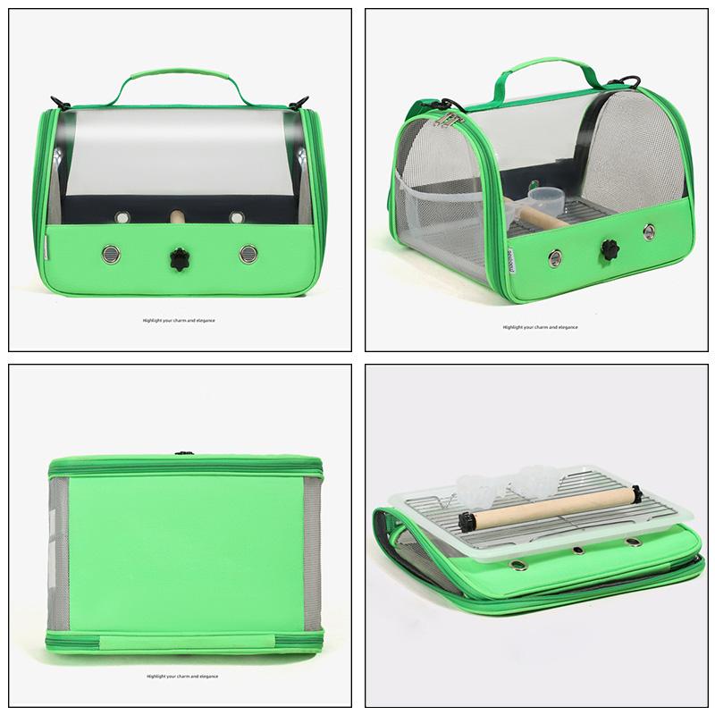 New Bird Transport Cage Bird Travel Carrier with Perch Breathable Space Parrot Go Out Backpack Multi-functional Bird Bag Outdoor