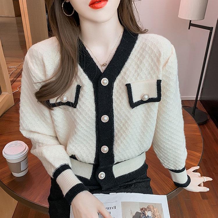 New Women's V-Neck Long-Sleeve Knit Cardigan - Autumn/Winter Fashion
