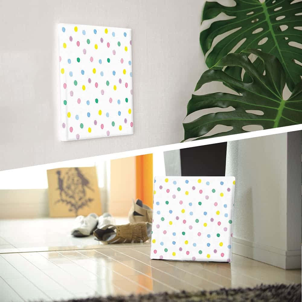 Lib Nordic Dot Art 57cm Stoffpanel Poster Pastell Geometrisch Wohnzimmer Dekor Hergestellt in Japan
