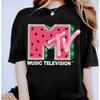 MTV Watermelon Logo Fill Logo Harajuku Tees Vintage TV Signal Fashion Tees Music Musical Lover Women Unisex Shirt Women Clothes