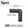 5pcs 16/20/25mm PE Pipe Barb Connector Straight Tee Elbow Plug Garden Water Hose Reducing Splitter Joint Drip Irrigation System