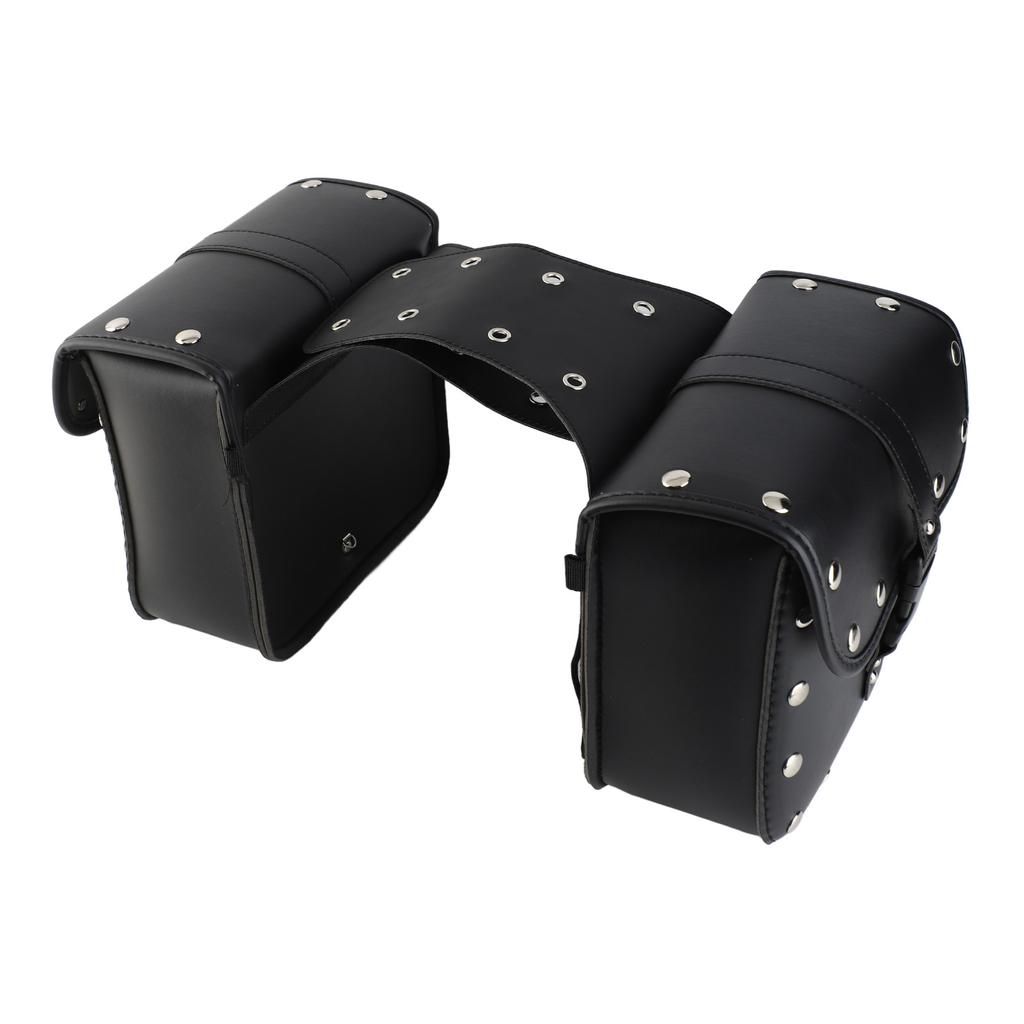 1 Pair Motorcycle Saddlebags Stylish PU Leather Side Bags Universal Luggage Storage Organizer Saddlebag Tool Bag