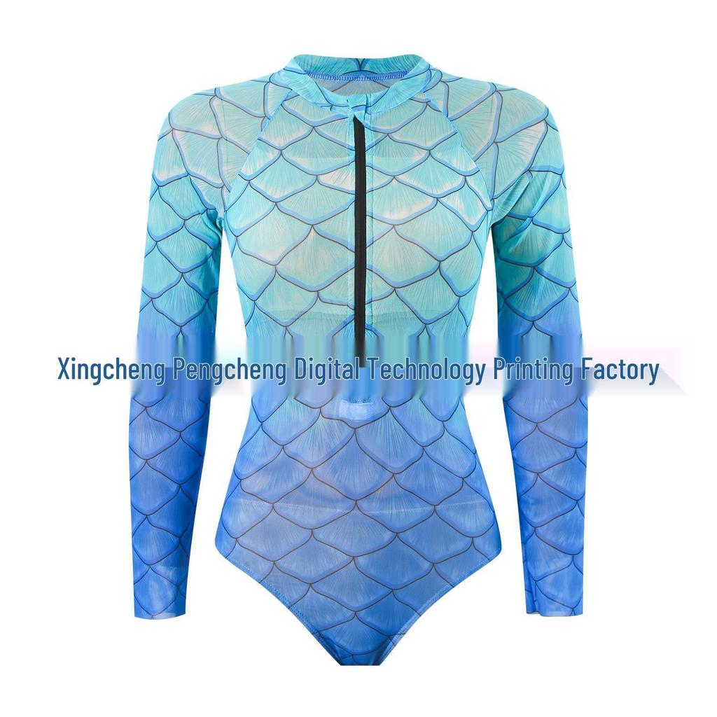 Women's Long Sleeve Swimwear Bikini Set with Sun Protection - European & American Style