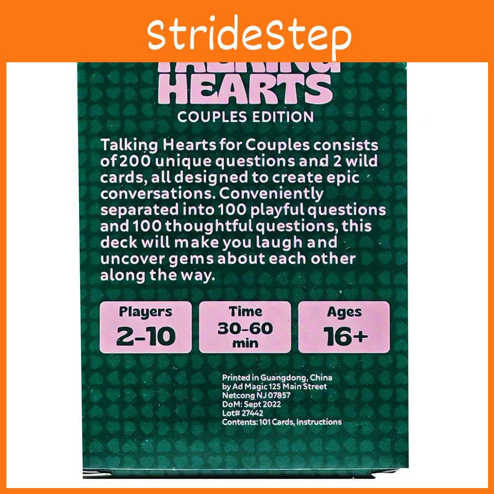 Talking Hearts Couples Edition Paper Card Game For Romantic Date Nights