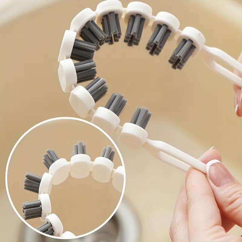 Flexible U-shaped Cleaning Brush for Faucets and Crevices In The Bathroom