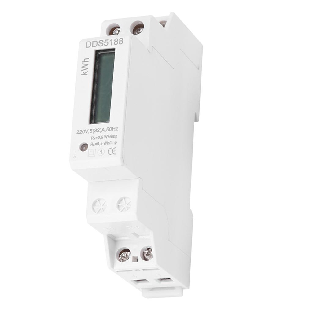 Digital LCD 220V Single Phase Din Rail Electric Meter 532A Electronic KWh Meter