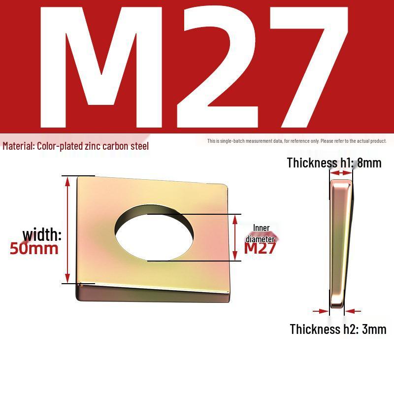 GB852 Blackened Square Bevel Washer for I-beam M6/M8/M20/M24/M30