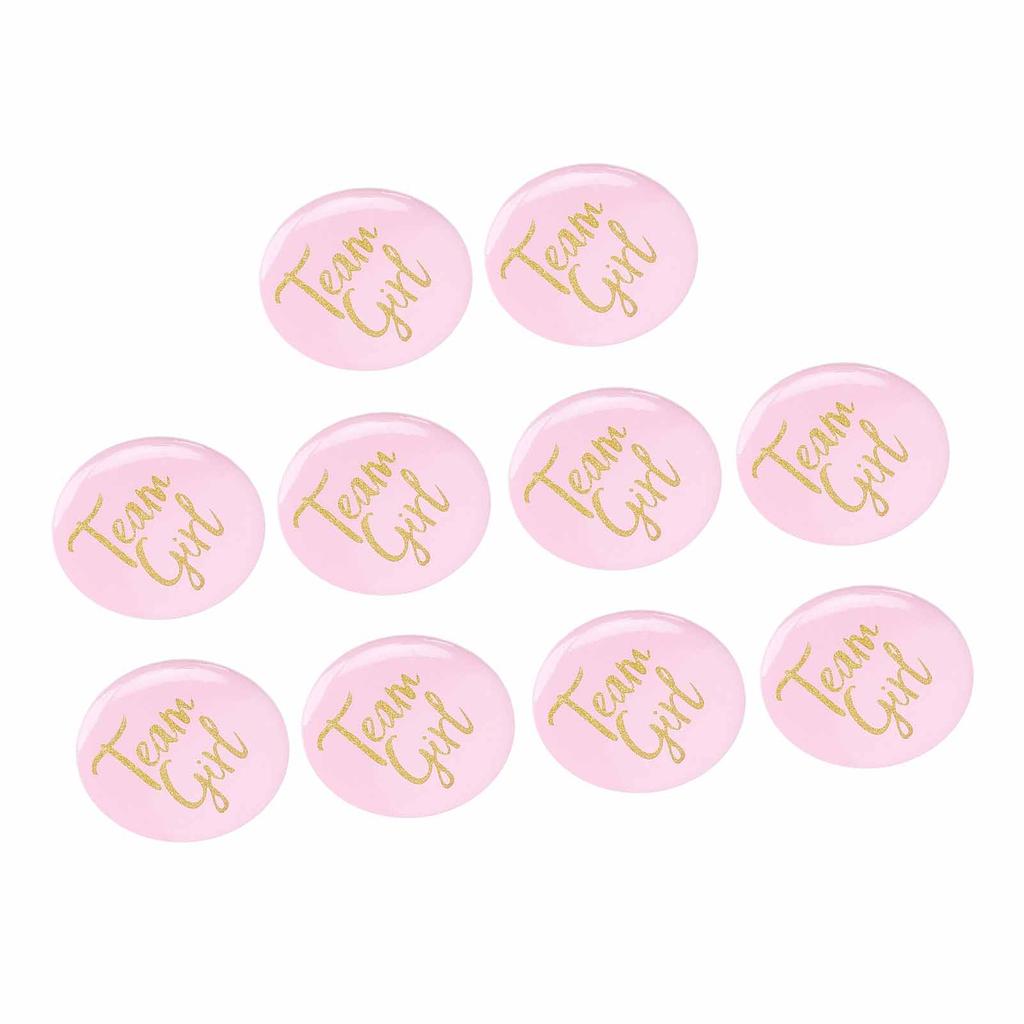 10Pcs Gender Reveal Button Pins Tinplate Baby Shower Party Favors Decoration Supplies